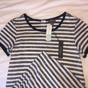Navy and white striped comfortable dress